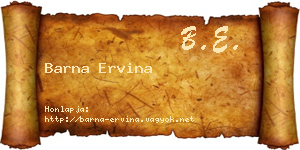 Barna Ervina névjegykártya